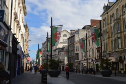 Straße in Cardiff, der Hauptstadt von Wales